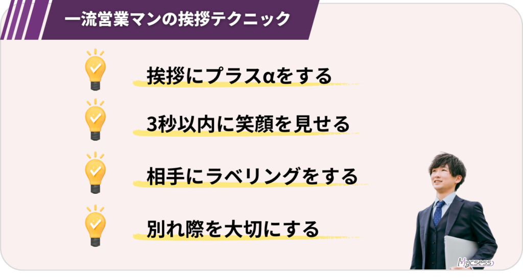 営業　挨拶　テクニック　コツ